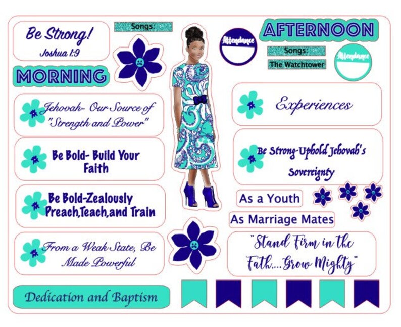 Be strong English Circuit Assembly stickers Sea Fuerte jw stickers pioneer gifts Spanish