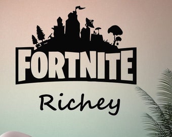Fortnite Wall Decor Etsy - personalized name vinyl decal sticker game room kids room wall art nursery vinyl lettering child bedroom ga376
