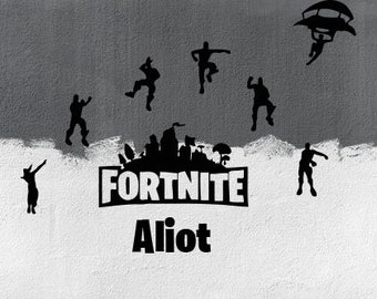 gepersonaliseerde naam vinyl decal sticker game room kinderkamer kunst aan de muur kinderkamer vinyl belettering kind slaapkamer ga381 - fortnite kamer decoratie