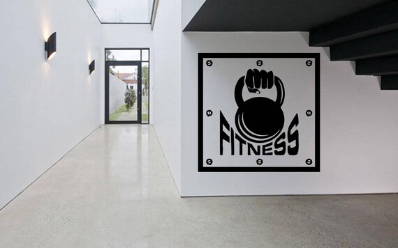 Fitness Club Gym Logo Sport Barbell Workout Motivation Etsy