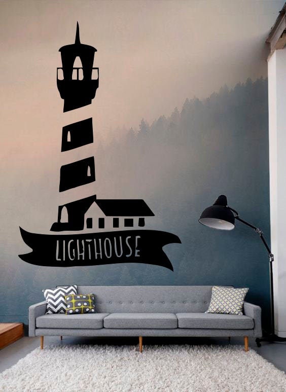 Lighthouse Vinyl DecalWall Sticker Wall Vinyl Decal Custom Etsy