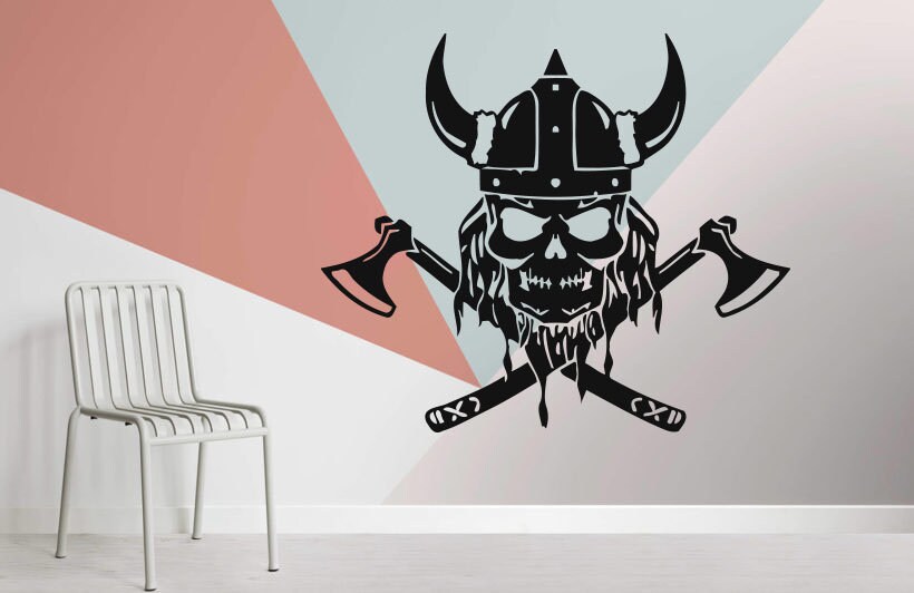 Wall Vinyl Decals Ancient Viking Ship Viking Runes Sticker Etsy