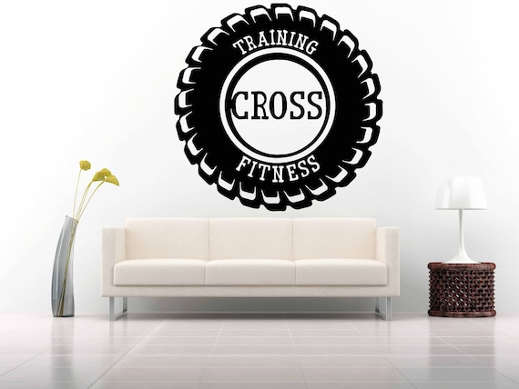 Fitness Club Gym Logo Cross Sport Barbell Workout Motivation Etsy