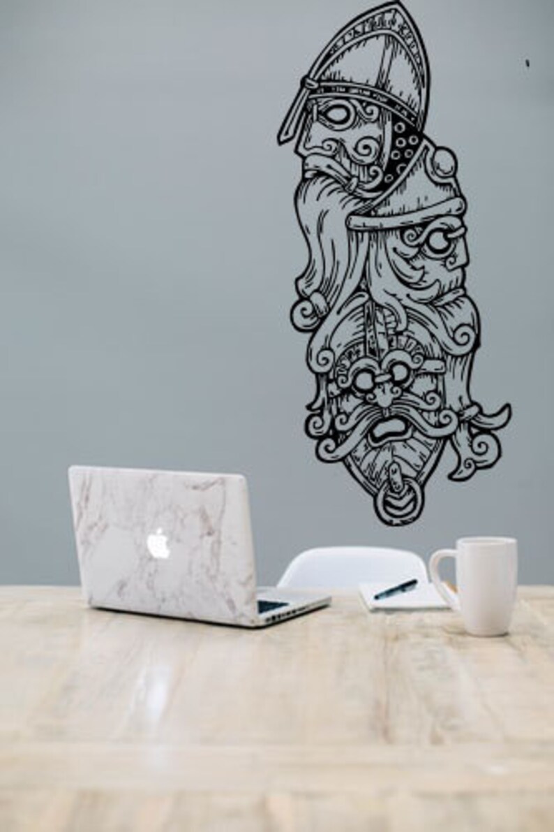 Wall Vinyl Decals Ancient Viking Ship Viking Runes Sticker Etsy