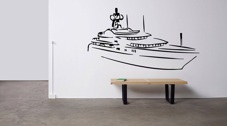 Maritime Ship Vinyl Sticker Ship Wall Art Made in the USA Sea Bedroom Decor O61 Boat Sticker Ship Decal Vinyl Decal Sailboat Wall Art