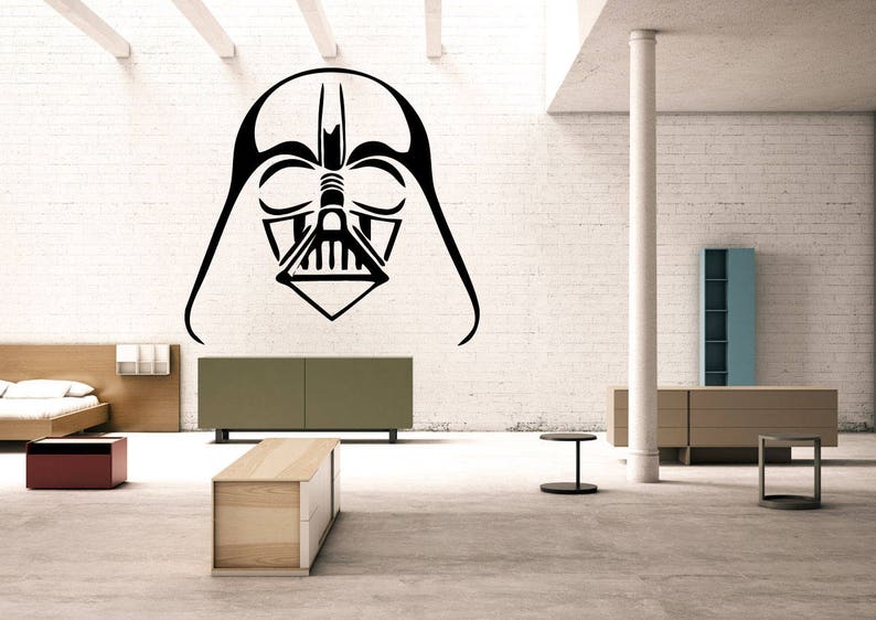 Home Decal Wall Art Darth Vader Helmet Logo Vinyl Room Decal O107 Dorm Decor Bedroom Decal Darth Vader Decal Star Wars Sticker Mural