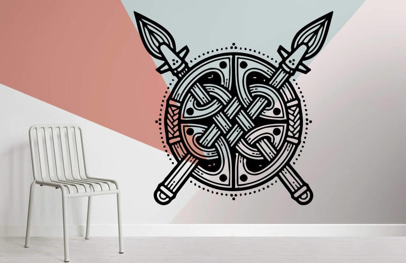 Wall Vinyl Decals Ancient Viking Ship Viking Runes Sticker Etsy