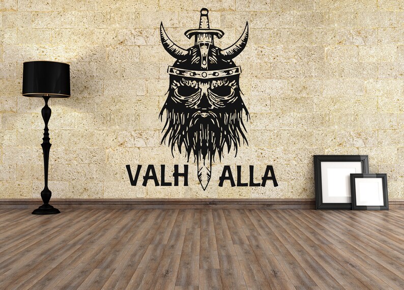 Wall Vinyl Decals Ancient Viking Ship Viking Runes Sticker Etsy