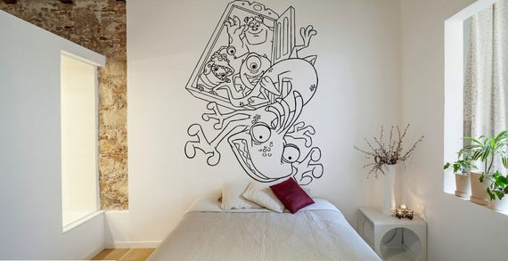 Monster Inc Decal Wazowski Sticker Boo Vinyl Decal Mike Wazowski Decal Sulley Vinyl Decals Pixar Wall Art Nursery Decor O242
