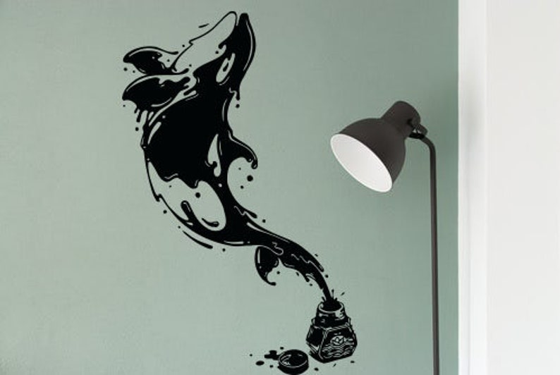 Art Nursery Room Decor GE346 Animal Sticker Paper Geometry Decal Bedroom Decor,Killer whale Custom Origami Whale Decal Whale Decal