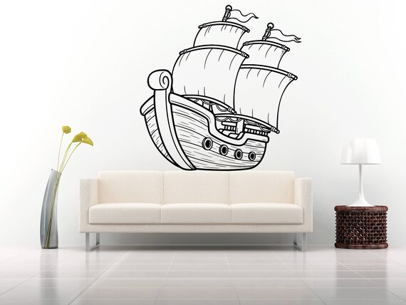 Sailboat Wall Art Vinyl Decal Boat Sticker Anchor Decal Bedroom