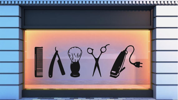 Barber Shop Wall Sticker Barber Shop Vinyl Decal Salon Etsy