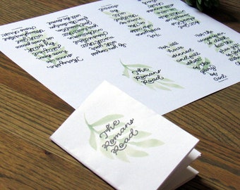 Romans Road to Salvation Printable PDF and DIY Folded Mini Booklet or Memory Verse Cards Roman Road Gospel Tract Roman Road Evangelical Card