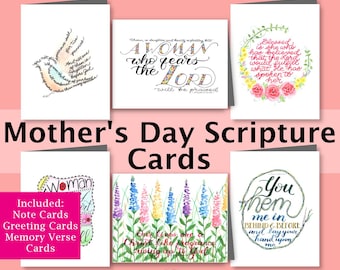 Tarjeta imprimible cristiana para el Día de la Madre, tarjetas con versículos bíblicos para mamá, tarjeta digital para el Día de la Madre, tarjetas con escrituras para mujeres, tarjeta de Proverbios 31