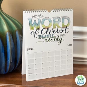 2026 Christian Wall Calendar Bible Verse 12 Month Calendar Scripture Art Calendar Inspiration Calendar Illustrated Scripture Calendar 8.5x11