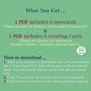 Get Well Scripture Cards, 6 Printable Bible Verse Get Well Cards, 5x7 ...