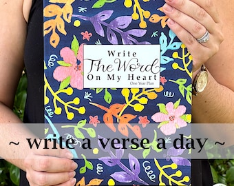 Bible Study Journal 365 Day Bible Reading Plan, Scripture Writing Journal, One Year Scripture Journal, Write The Word On My Heart