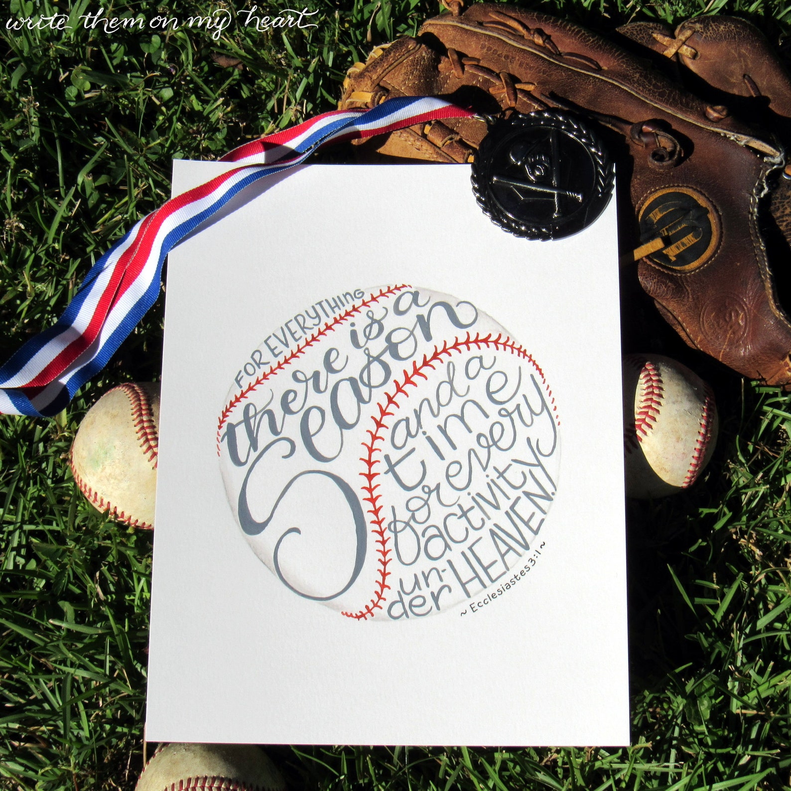 Baseball Bible Verse Printable Ecclesiastes 31 Sports Etsy
