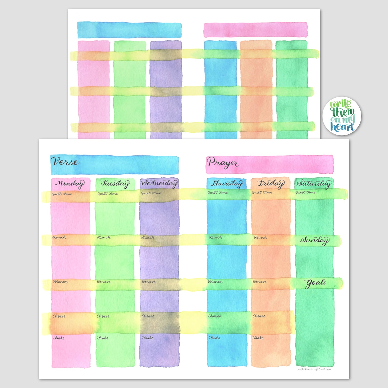 Christian Weekly Planner Pages Vertical Agenda Printable Undated Agenda ...