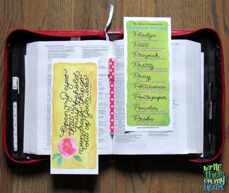 Bible Study Bookmark Featuring Psalm 119:18 Printable - Etsy UK