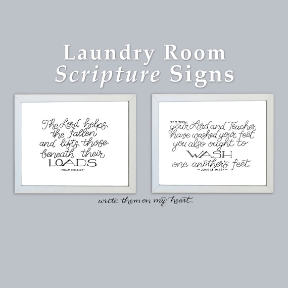 Laundry Bible Verses Laundry Room Signs John 13 14 and Psalm - Etsy Finland
