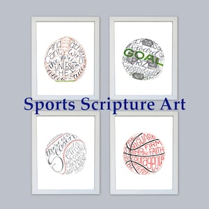 Sports Bible Verse Wall Art Printable Sports Decor for Boys Room Scripture SVG for Man of Faith Quotes Christian Sport Quote Print Scripture