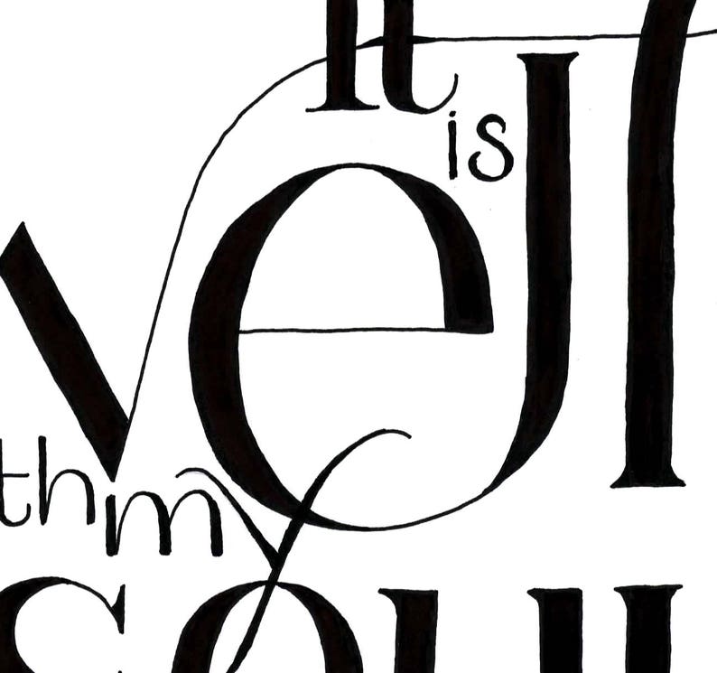 It is Well With My Soul Printable Christian Wall Art Hymn Etsy