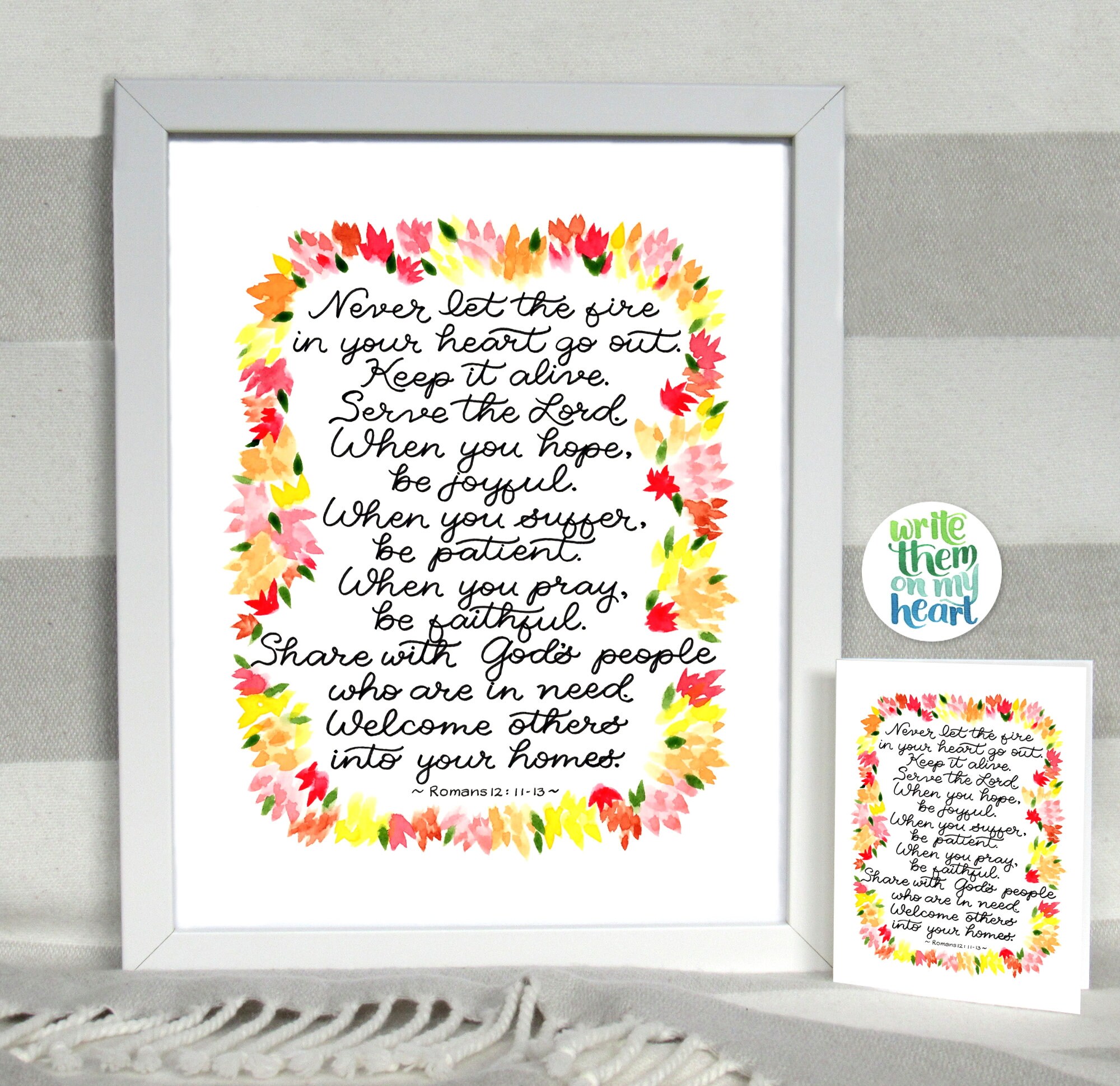 Romans 12:11-13 MOPS Theme Verse Watercolor Bible Verse - Etsy