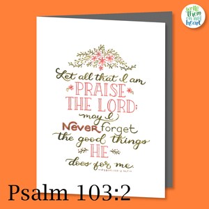 Psalm 103:2 Thanksgiving Card