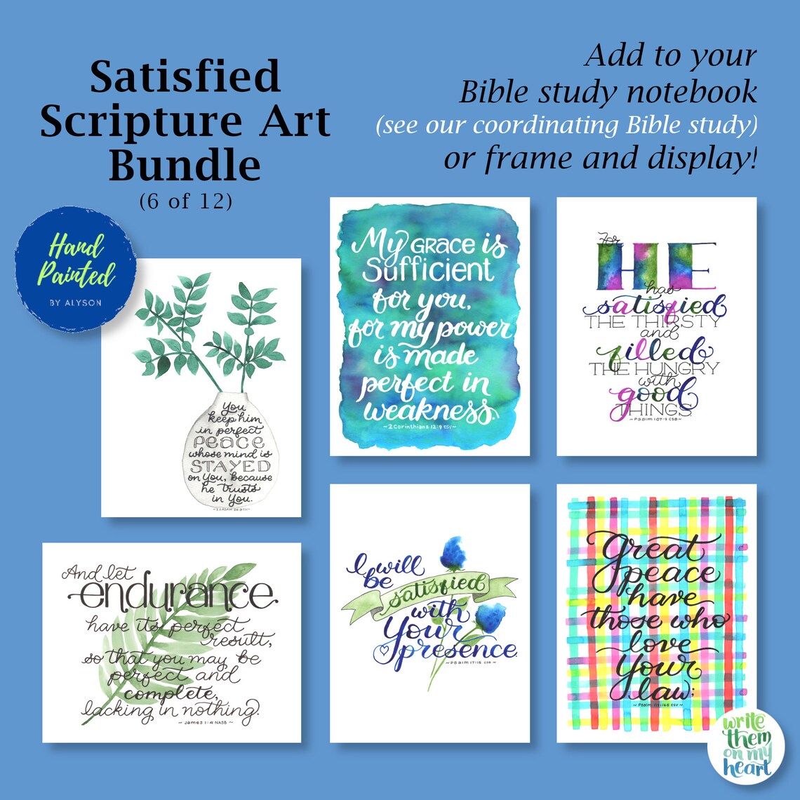 Scriptures Watercolour Printable Scripture Art, Watercolor Scripture Art, Hand-lettered Bible ...