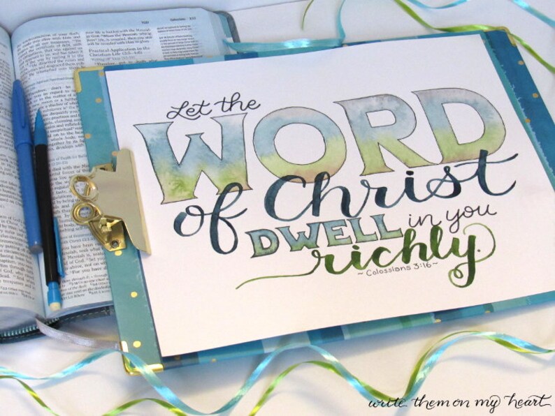 Colossians 3:16 Bible Verse Printable Christian Wall Art | Etsy