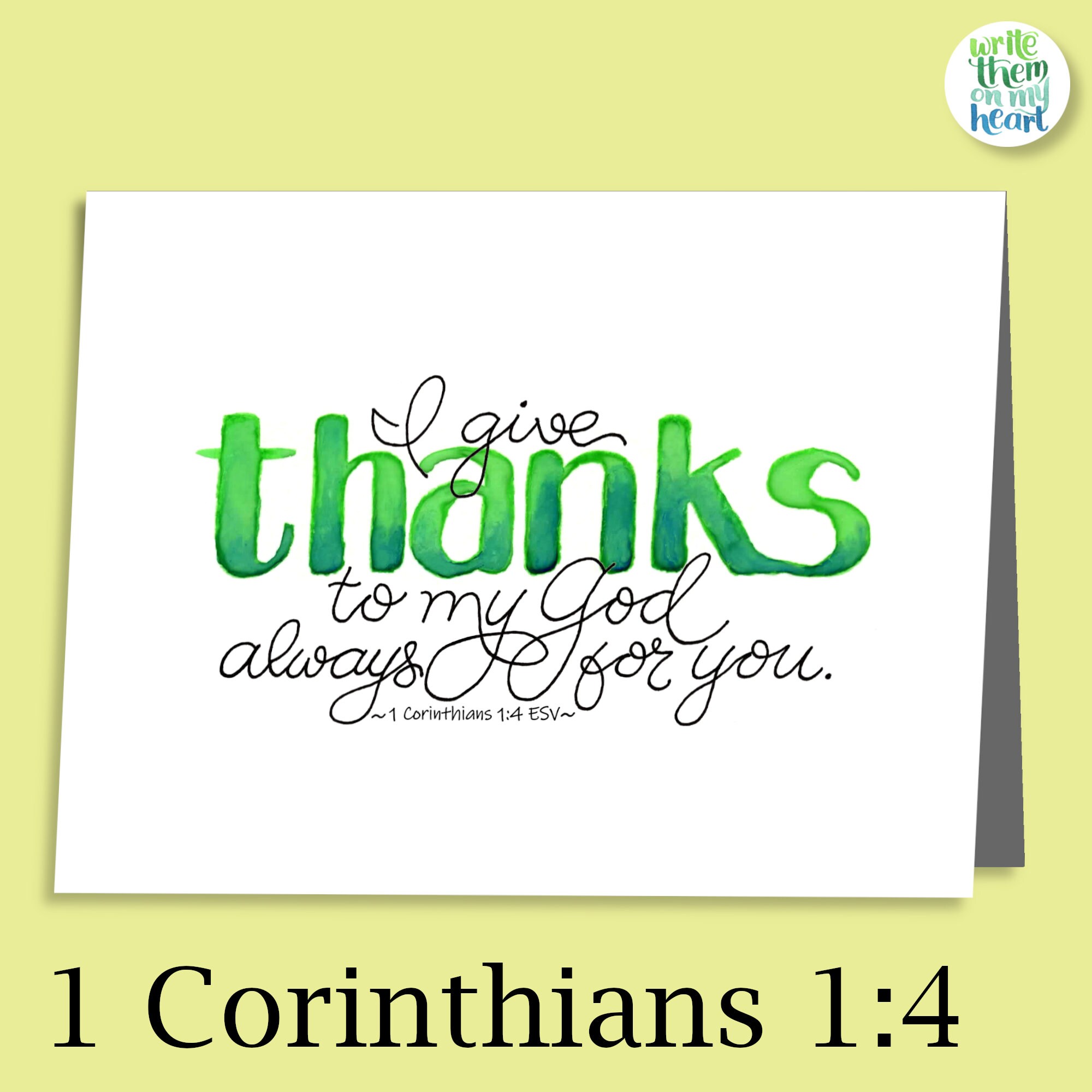 Scripture Thank You Notes, Thank You Scripture Cards, 6 Printable Bible