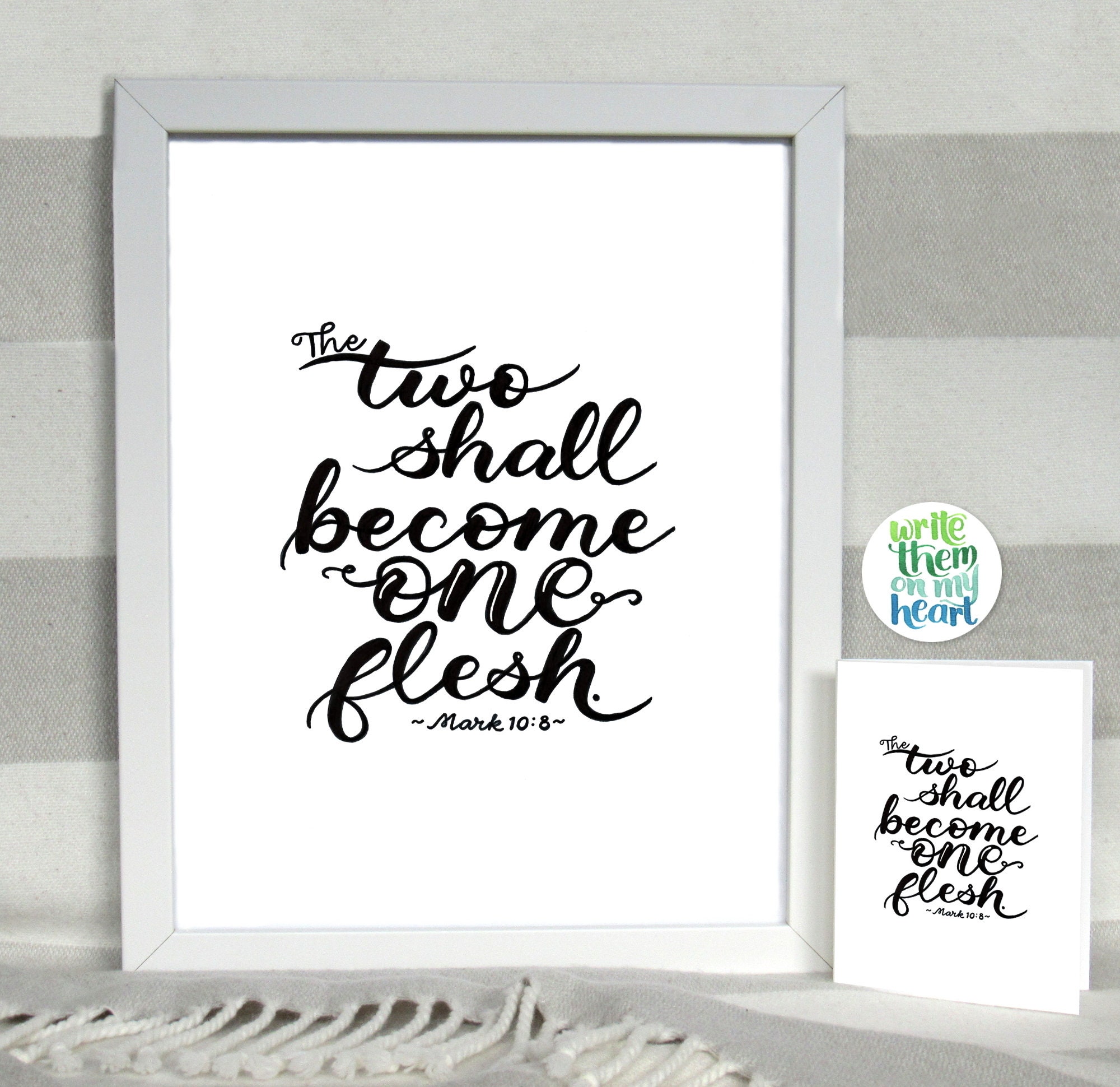 Mark 10 8 Wedding Card Bible Verse Printable Scripture Wall Etsy India