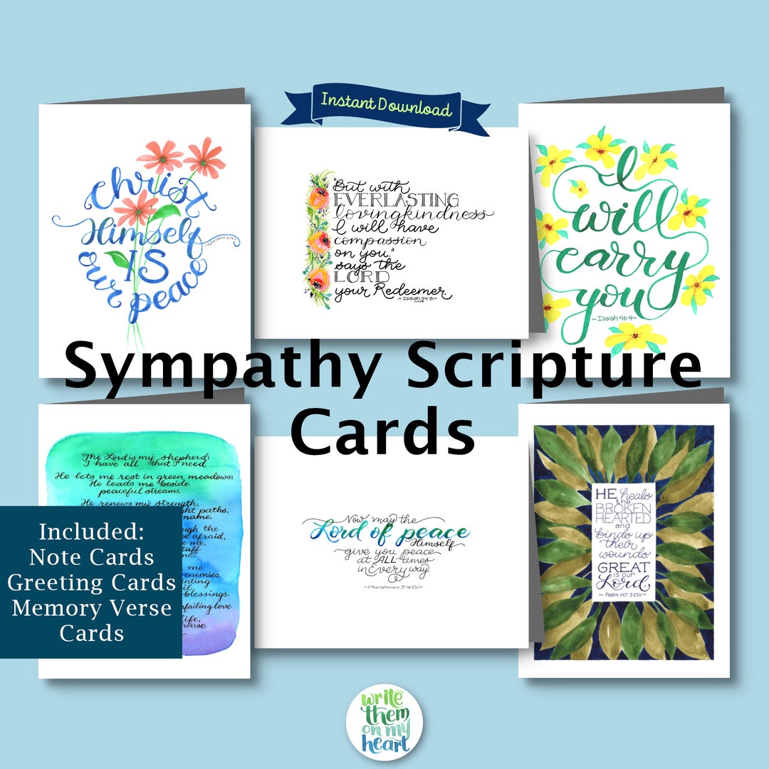 Sympathy Card Bible Verse Printable Scripture Art Condolence Etsy
