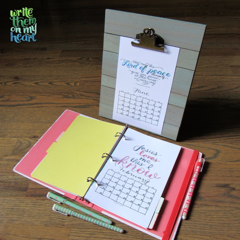 2021 Christian Printable Calendar Bible Verse Monthly Wall ...