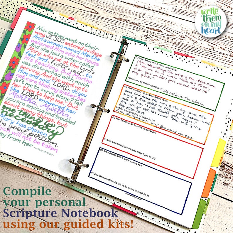 Scriptures Sheet Scripture Notebook Kit, Bible Study Worksheet, Scripture Binder Inserts ...
