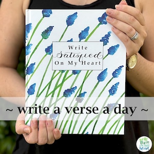 Scripture Writing Journal 365 Satisfied Bible Verses, Satisfaction Contentment Bible Study Journal, Write a verse a Day