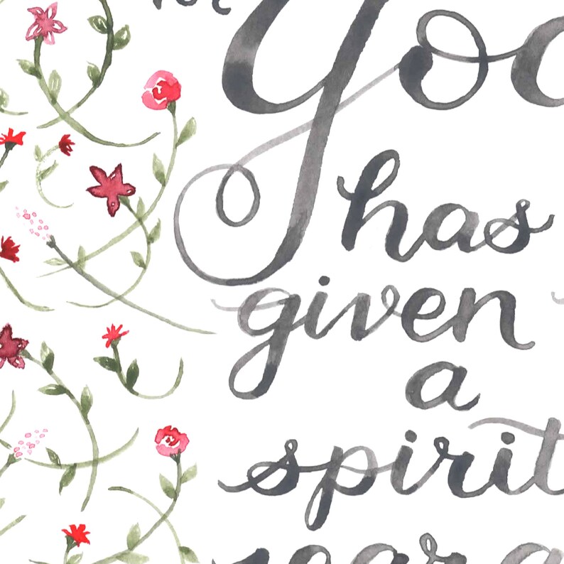 2 Timothy 1:7 Watercolor Bible Verse Printable Scripture | Etsy