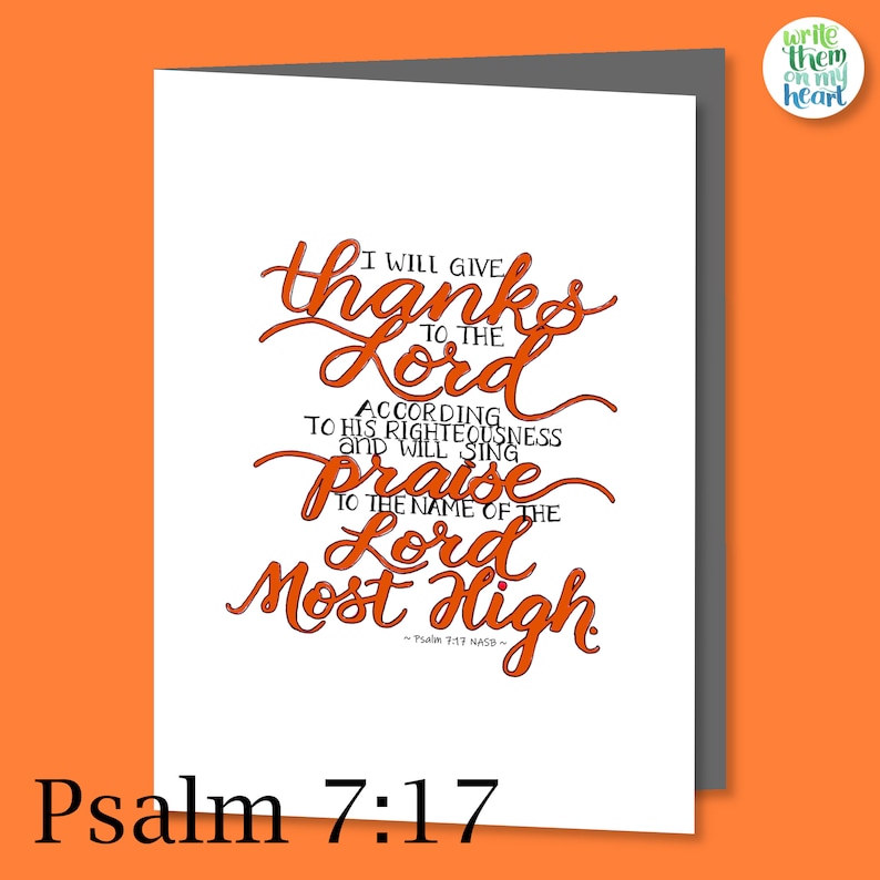 Psalm 7:17 Thanksgiving Card