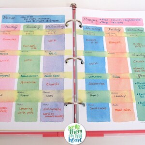 Christian Weekly Planner Pages Vertical Agenda Printable Undated Agenda ...