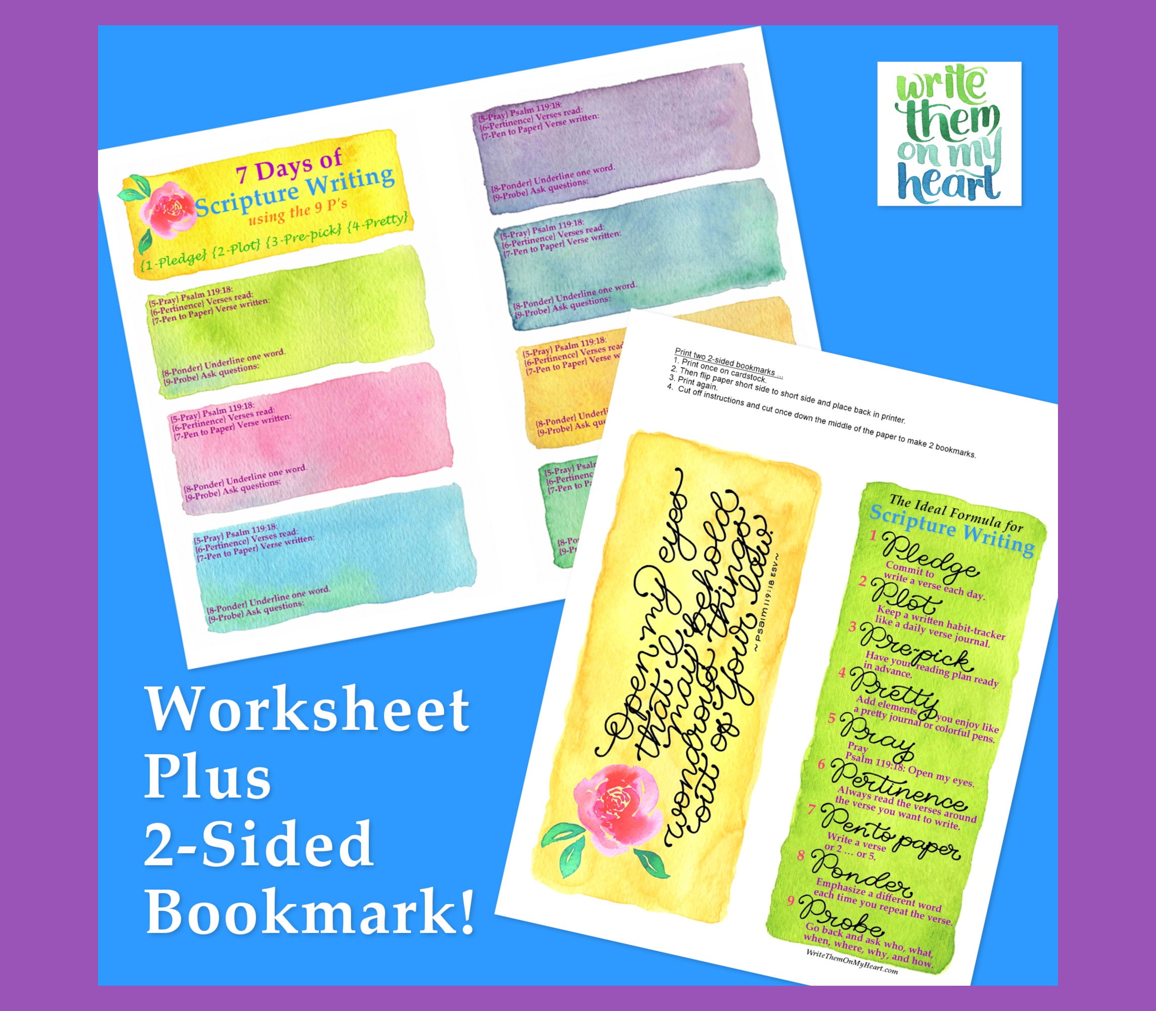 Bible Study Bookmark Featuring Psalm 119:18 Printable - Etsy