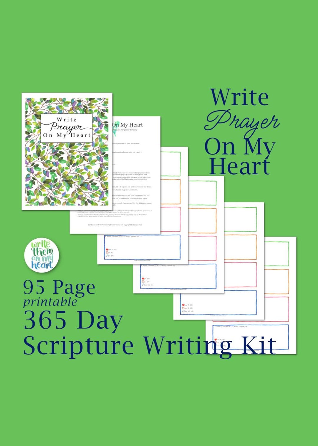 365 Prayer Bible Verses PDF, Scripture Writing Printable Journal, A 365 ...