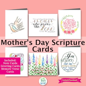 Cartões de felicitações com versículos bíblicos para o dia das mães, cartão com escrituras para o dia das mães para a mãe, cartões com arte bíblica para mulheres, cartão de Provérbios 31