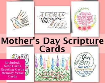 Mothers Day Bible Verse Greeting Cards Printable Mother&#39;s Day Scripture Card for Mom Scripture Art Note Cards for Women Proverbs 31 Card