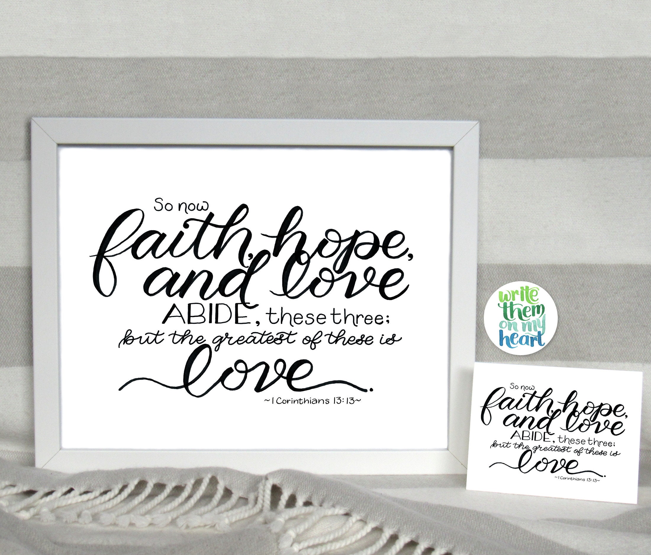 Home Décor Scripture Prints Digital Prints 1 Corinthians 13 Wall Art ...