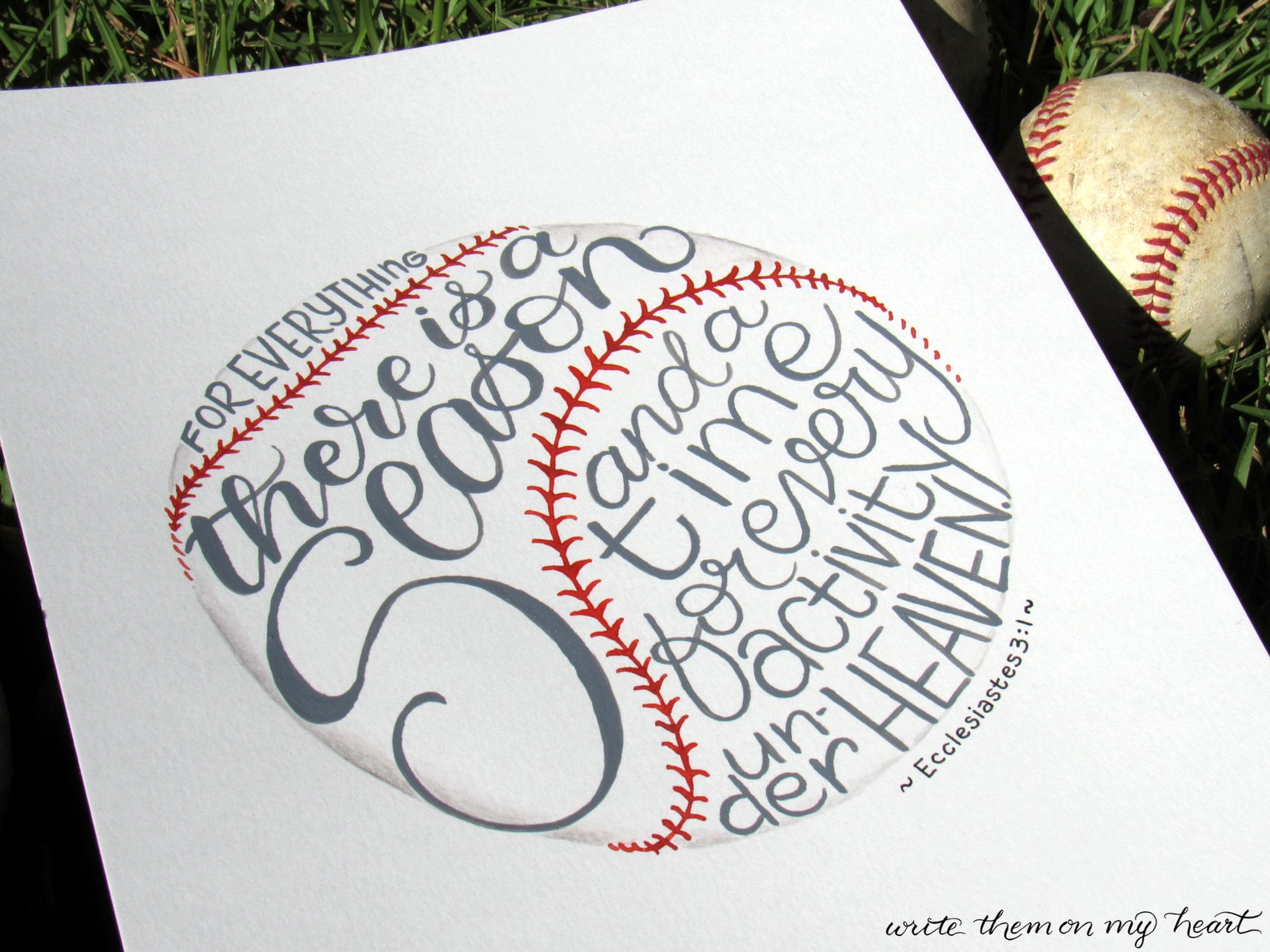 Baseball Bible Verse Printable Ecclesiastes 3:1 Sports | Etsy