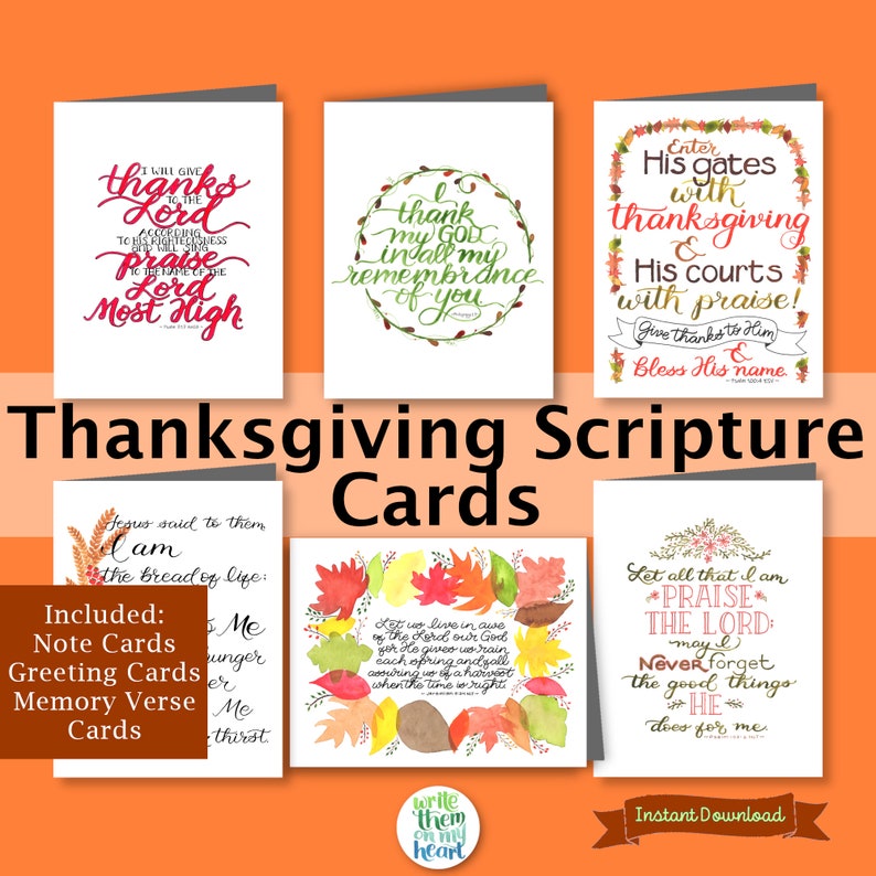 Thanksgiving Scripture Card Set
