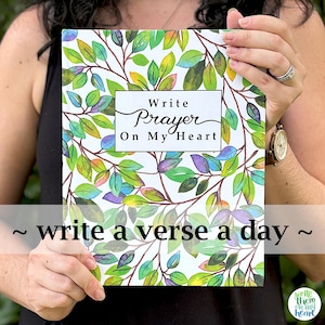 Prayer Journal Bible Study, Daily Prayer Journal 365 Prayer Verses, Write a Verse a Day Scripture Writing Journal