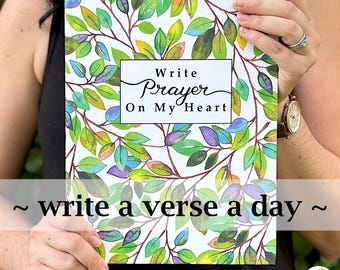 Prayer Journal Bible Study, Daily Prayer Journal 365 Prayer Verses, Write a Verse a Day Scripture Writing Journal