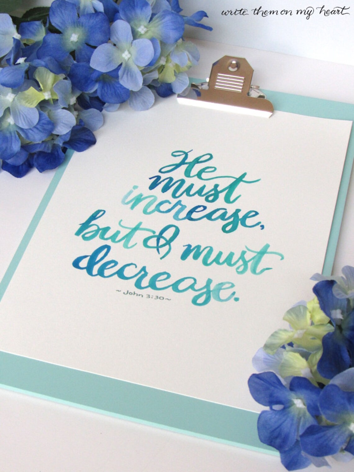 John 3:30 Bible Verse Printable Watercolor Scripture Wall Art - Etsy